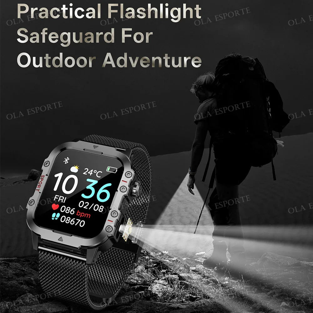 Military Smart Watch For Men – Waterproof Fitness Tracker