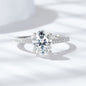 S925 Sterling Silver  2 Carat Oval Moissanite Ring Four-Prong Wedding Ring French Style Engagement Ring