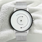 New concept pointerless watch with mesh dial, trendy and fashionable steel strap watch for young people.