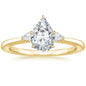 Fashion Luxury Three-Stone Diamond Ring 1 Carat Wedding Ring S925 Sterling Silver Plated 18K Gold Lab-Grown Diamond Ring for Women
