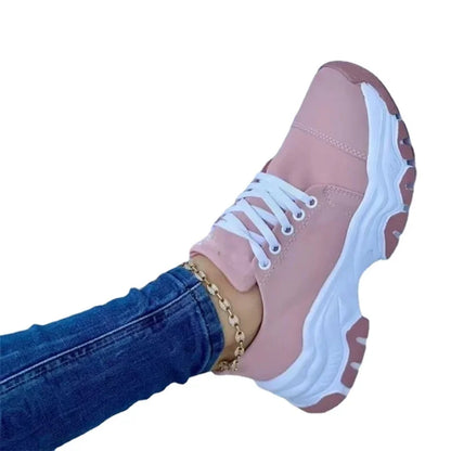Women Sneakers Fashion Platform Lace Up Casual Sports Shoes Comfortable Running Ladies Vulcanized Shoes Female Footwear