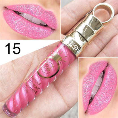 20 Colors Lipstick Waterproof Long Lasting Matte+Shimmer Mental Beauty Lip Gloss Nude Glitter  Lip Gloss Beauty Red Lip Tint New