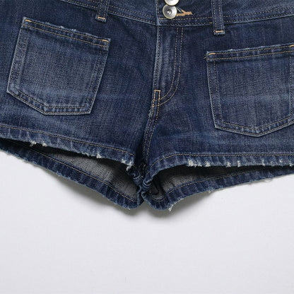 Street low rise mini denim shorts