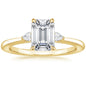 Fashion Luxury Three-Stone Diamond Ring 1 Carat Wedding Ring S925 Sterling Silver Plated 18K Gold Lab-Grown Diamond Ring for Women