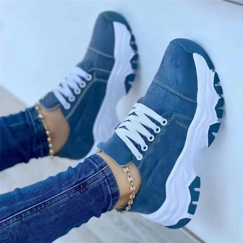 Women Sneakers Fashion Platform Lace Up Casual Sports Shoes Comfortable Running Ladies Vulcanized Shoes Female Footwear