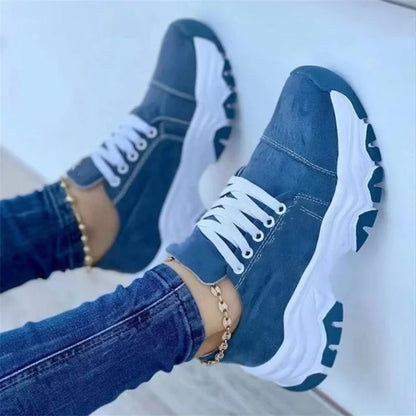 Women Sneakers Fashion Platform Lace Up Casual Sports Shoes Comfortable Running Ladies Vulcanized Shoes Female Footwear
