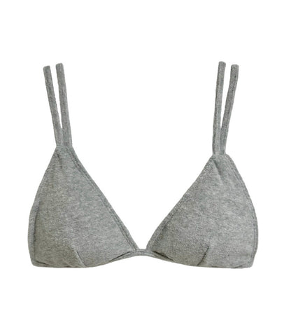 Solid Color Two-Piece Separated Swimwear, Push-Up Bra Top for Small Bust