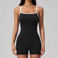 Square collar backless shorts jumpsuit for women