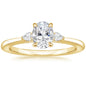 Fashion Luxury Three-Stone Diamond Ring 1 Carat Wedding Ring S925 Sterling Silver Plated 18K Gold Lab-Grown Diamond Ring for Women