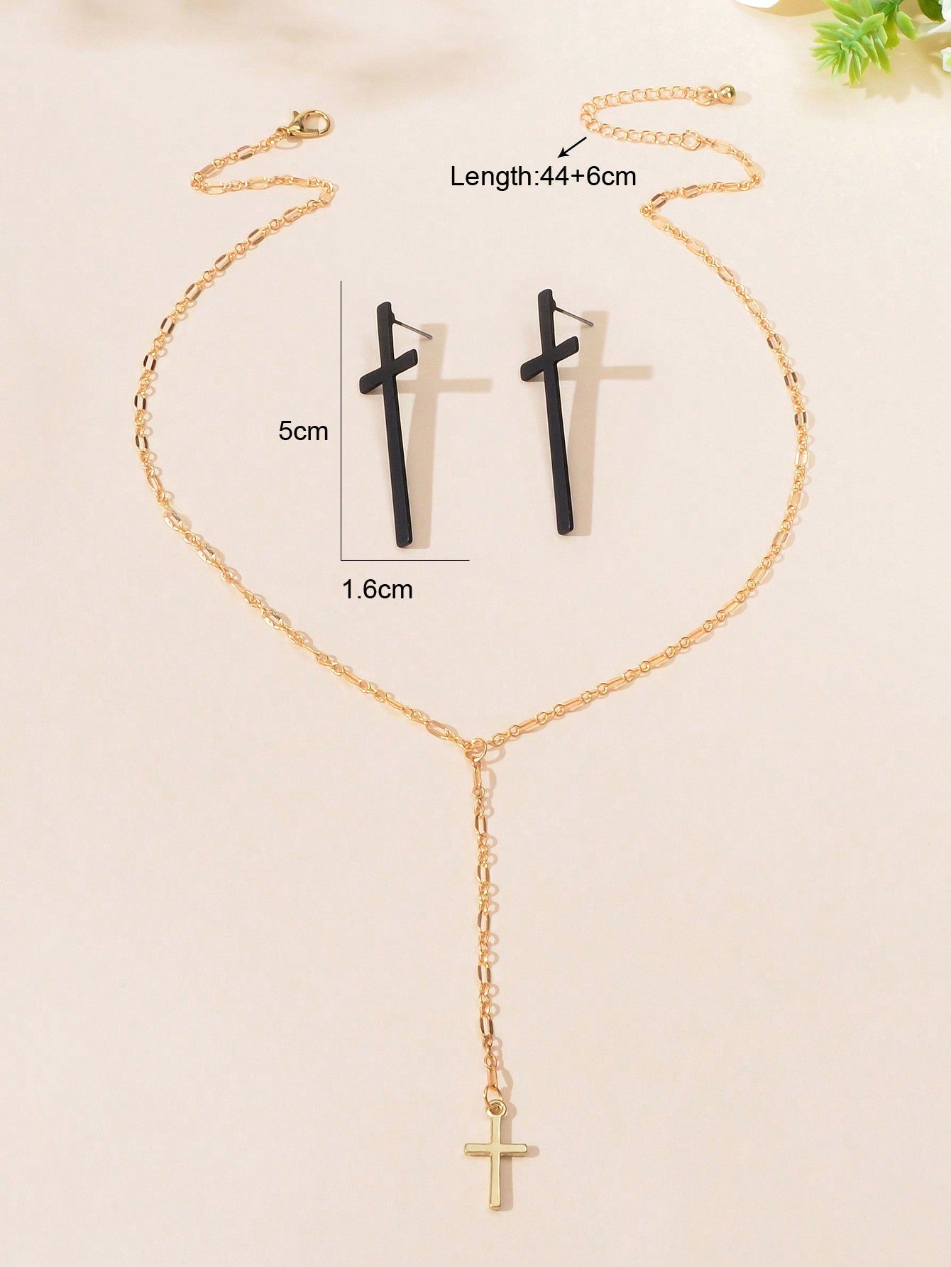Cross Pendant Necklace and Earrings Set - Symbolic Statement of Faith Jewellery