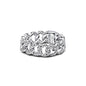 Panda Dora S925 Silver Ring with Pav&eacute; Set Sparkling Starlight Bow, Fashionable Elegant Women's Ring, Cuban Chain Pair Ring
