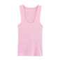 Tight fitting round neck tank top