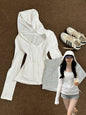 Bamboo Cotton Hooded Zip-Up Sun Protection Cardigan for Women