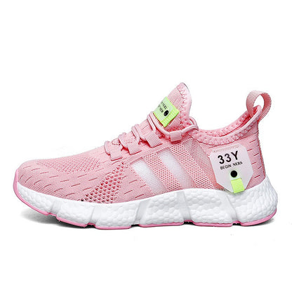 Flyknit breathable running shoes with lightweight mesh surface for men's casual shoes
