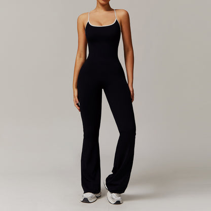 Cross back trumpet jumpsuit