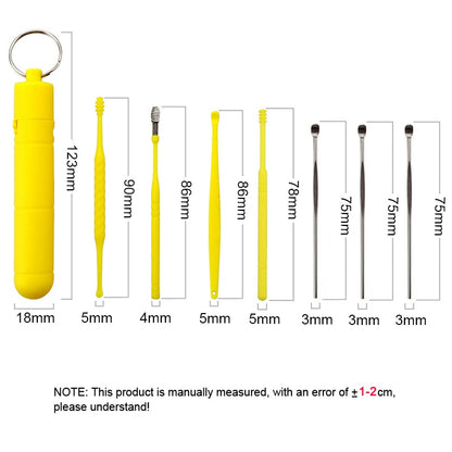 7Pcs Stainless Steel Earpick Ear Cleaner Spoon Ear Care Cleaning Tool Ear Wax Removal Kit Ear Wax Remover Ear Wax Removal Tool
