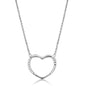 3W1023 - Rhodium Brass Chain Pendant with AAA Grade CZ  in Clear