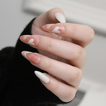 French simple glitter girl’s soft and tender wearable manicure nails