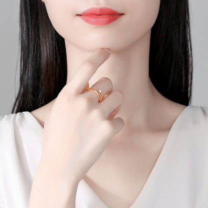 Alloy double-layer star line ring