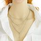 Multi-layer Gold Silver Chain Triangle Bar Charm Necklace Party Daily Jewellery