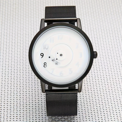 New concept pointerless watch with mesh dial, trendy and fashionable steel strap watch for young people.