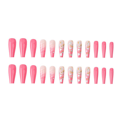 Wear The Same Type Of INS Shell Glitter Powder Spot Drill Nail Patch And Long Ballet Nail