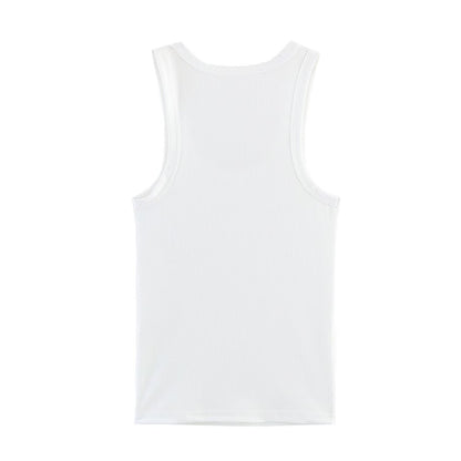 Tight fitting round neck tank top