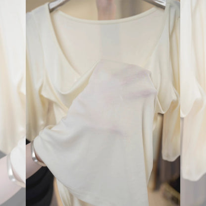 Short Sleeve T-Shirt for Women, Halter Neck Fitted Top with Built-in Bralette and Strapless Two-Piece Set