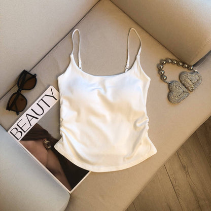 Vest with Padded Brapicy Girl Strap Top