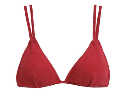 Solid Color Two-Piece Separated Swimwear, Push-Up Bra Top for Small Bust