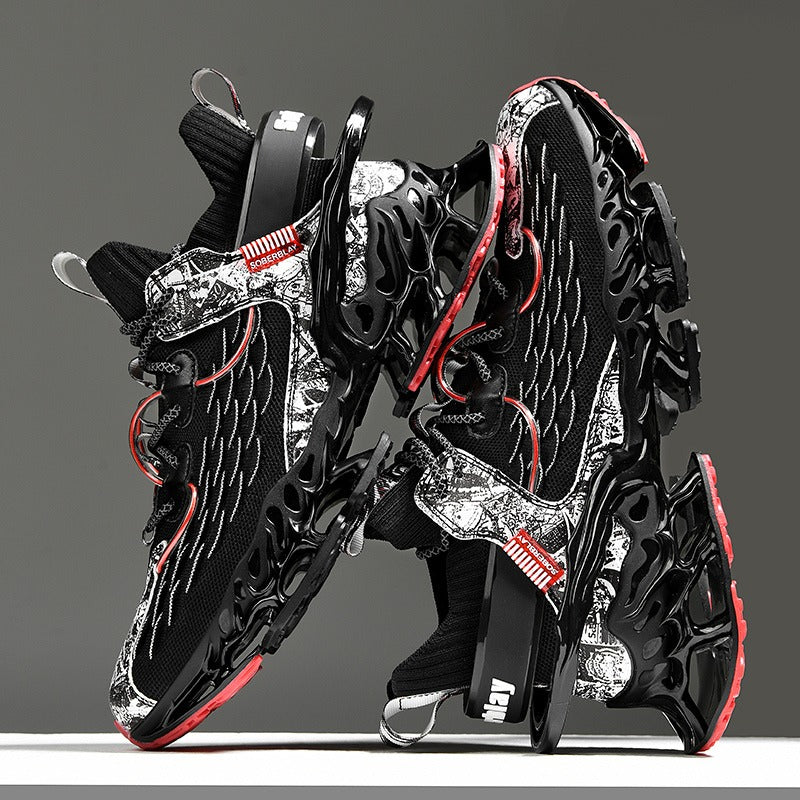 New Men's Shoes Summer Breathable Flyknit Sneakers Youth Blade Running Large Size Trendy Shoes