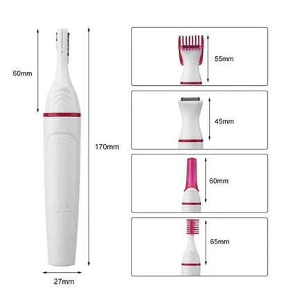Five-in-One Multi-Functional Women's Electric Eyebrow Trimmer Portable Travel Hair Removal Device Full Body Shaver