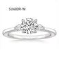 Fashion Luxury Three-Stone Diamond Ring 1 Carat Wedding Ring S925 Sterling Silver Plated 18K Gold Lab-Grown Diamond Ring for Women