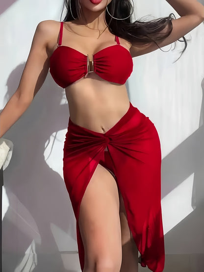 Three-Piece Separated Swimwear, Trendy Beachwear