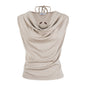 Women's Twisted Knit Detail Fitted V-Neck Casual Short Sleeve Solid Color Minimalist T-Shirt