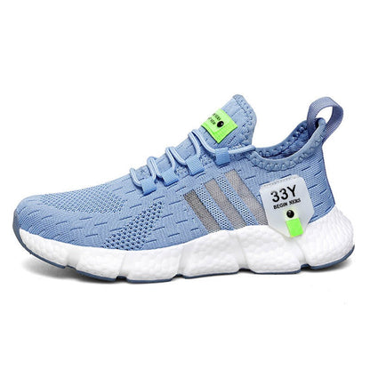 Flyknit breathable running shoes with lightweight mesh surface for men's casual shoes