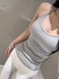 Pink U-neck Strapless Crop Top for Women