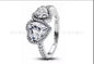 Panda Dora S925 Silver Ring with Pav&eacute; Set Sparkling Starlight Bow, Fashionable Elegant Women's Ring, Cuban Chain Pair Ring