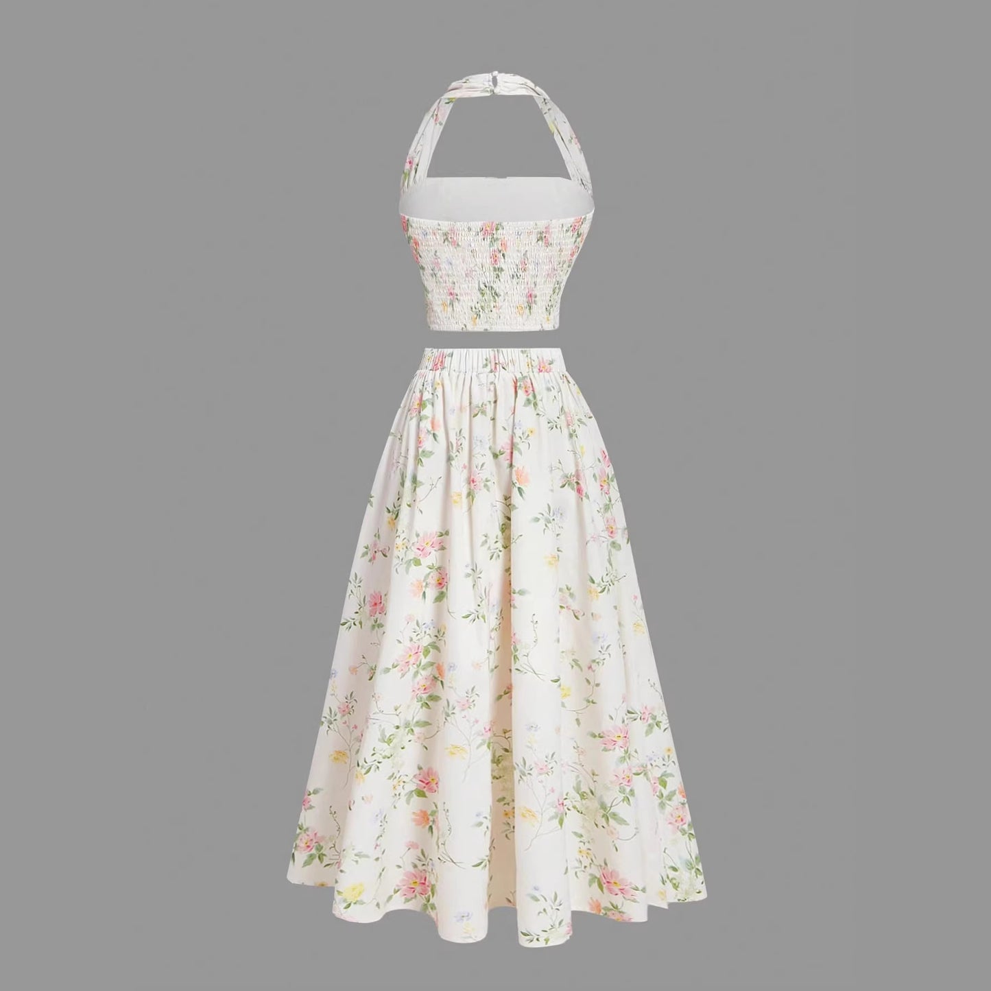 Sleeveless long dress 2-piece set