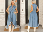Cowboy dress, fashionable sleeveless, irregular personality