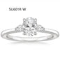 Fashion Luxury Three-Stone Diamond Ring 1 Carat Wedding Ring S925 Sterling Silver Plated 18K Gold Lab-Grown Diamond Ring for Women