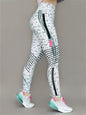 High Elastic Printed Yoga Pants for Women, High Waist, Tummy Control, Fitted Leggings, Gym Workout Bottoms