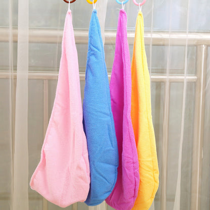 Style Solid Color Water-Absorbing Hair Drying Cap Thickened Hair Towel Dry Bath Hat