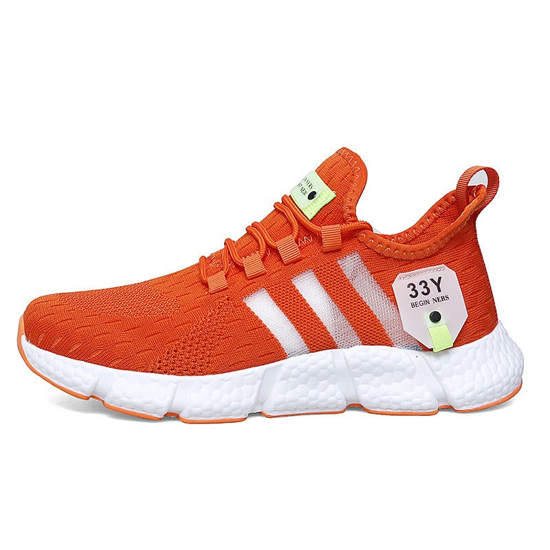 Flyknit breathable running shoes with lightweight mesh surface for men's casual shoes