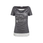 Women's Fake Two-Piece Slim Fit Casual Short Sleeve Minimalist Letter Print T-Shirt