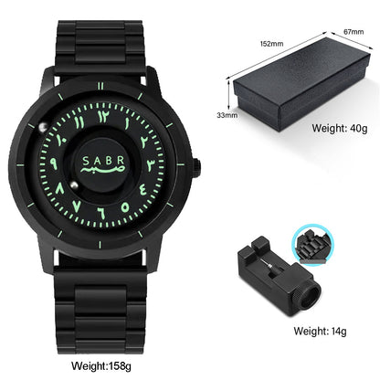 Casual Arabic Numeral Quartz Men's Watch with Magnetic Floating Design, Water Resistant, Fashionable and Unique Style