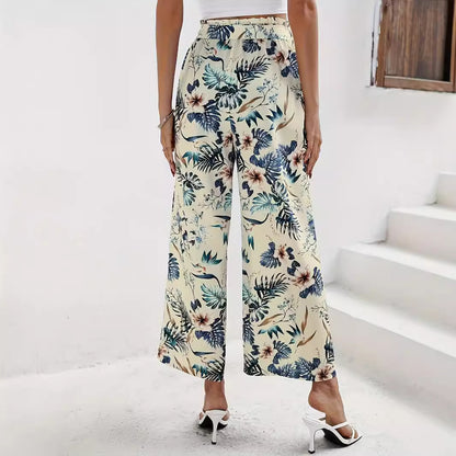 Lace up wide leg pants