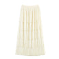 Street handmade tassel elastic waist skirt