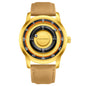 LIGE Fashionable Roman Numeral Men's Multi-Function Quartz Watch with Leather Strap and Water Resistance