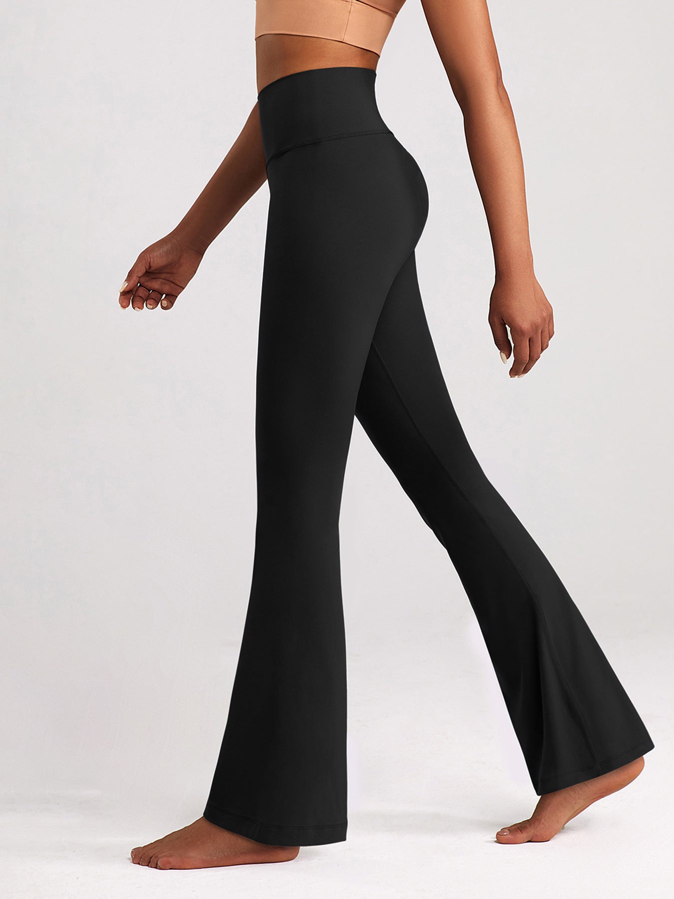 in stock High Waist Micro Yoga Pants Slimming Hip-lifting Dance Pilates Tight Pants Quick-drying Sports Fitness Horned Pants